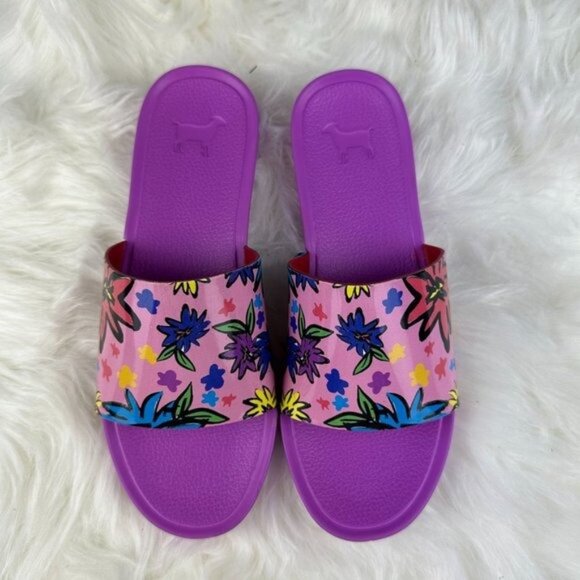 Goats The Slide K Sandals in Purple Floral - Picture 1 of 3